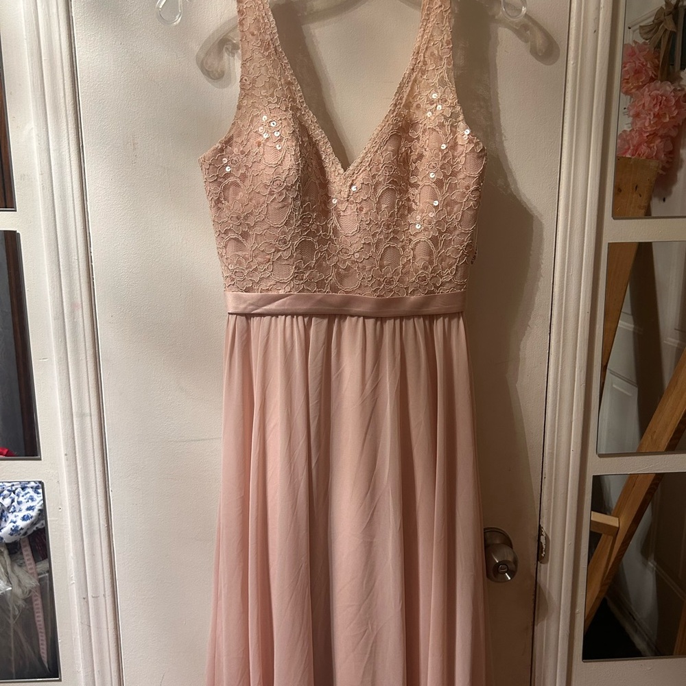 Mori Lee Blush Lace Gown